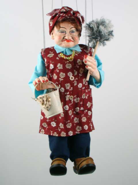 Charwoman , marionette puppet    