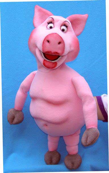 Plush Animal Marionette Puppet Pig 