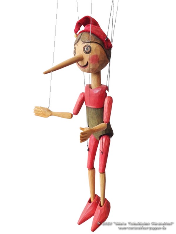 Amazing marionette of Pinocchio in retro style