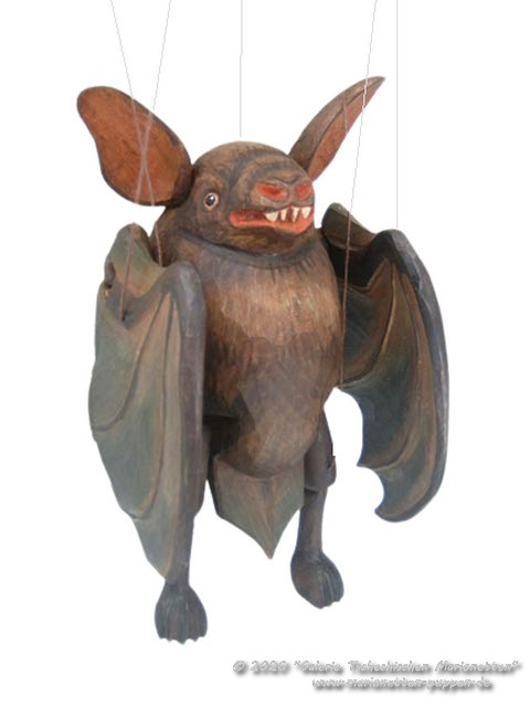 Bat wood marionette