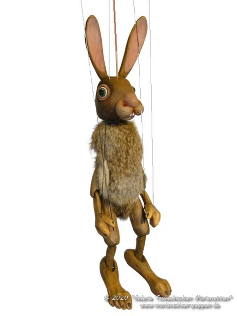 Jack rabbit wood marionette   