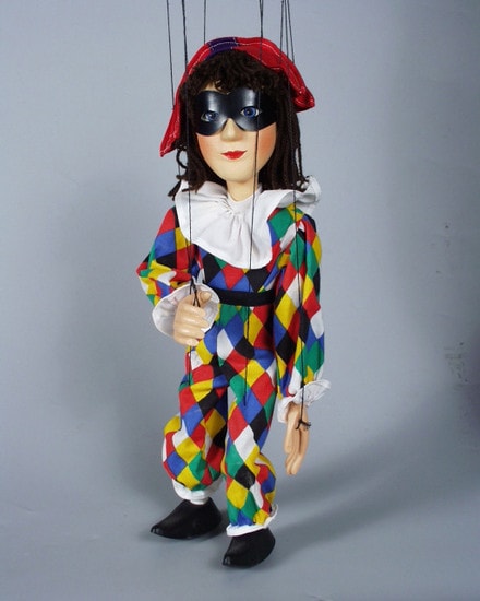 Harlequin , marionette puppet Harlequin , marionette puppet