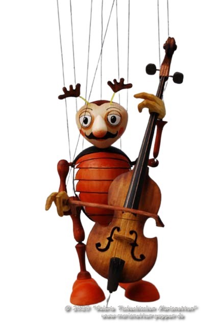 Contrabass musician marionette  