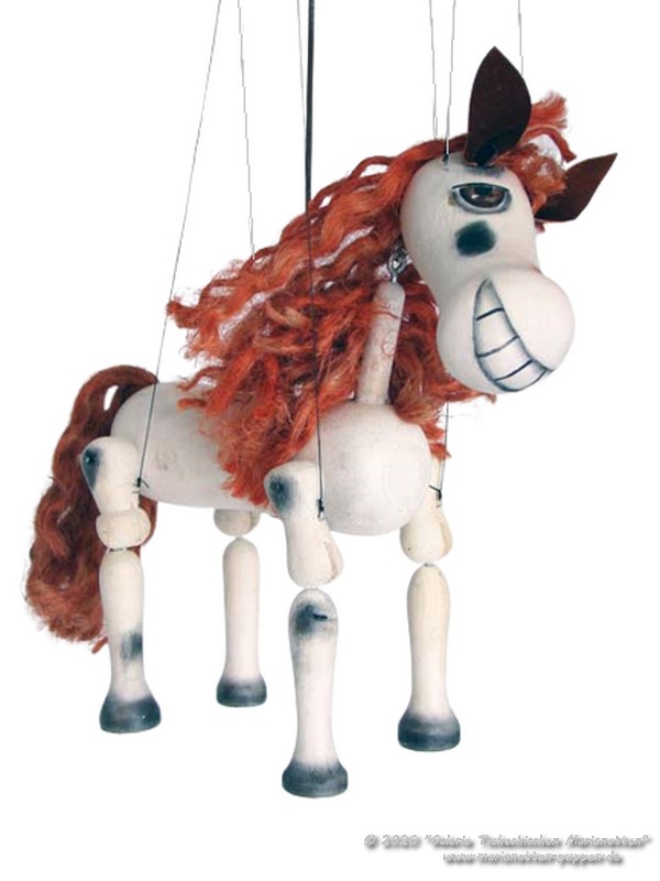 Horse wood marionette