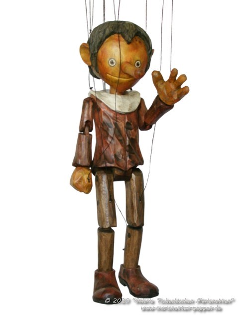 Pinocchio Cartoon Puppet Czech Hand-made Marionette From Prague 