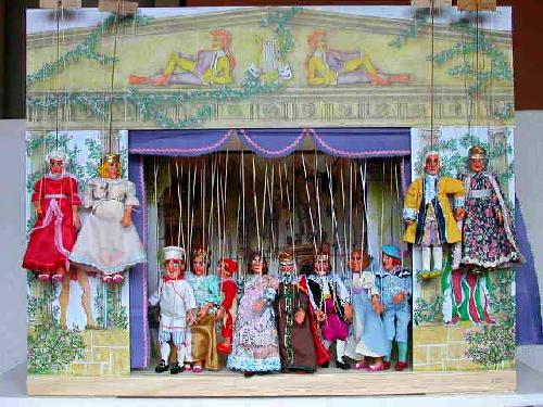 Home puppets theater and 12 marionettes