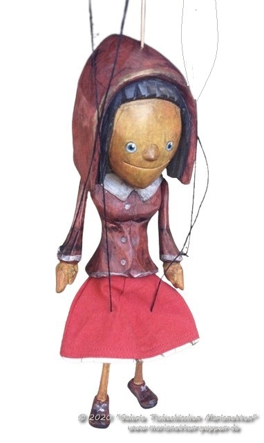 Red riding hood wood marionette