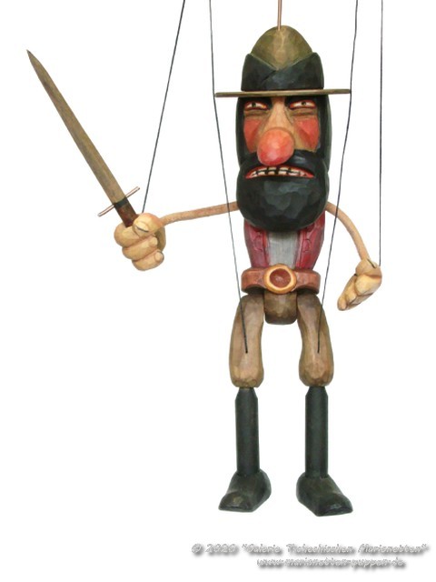 Robber wood marionettes