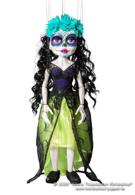 La Santa Muerte green marionette