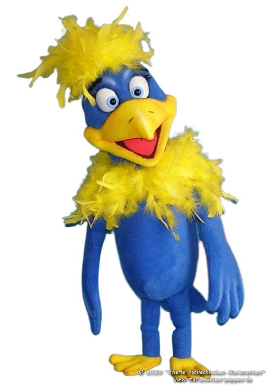 Bird blue foam puppet