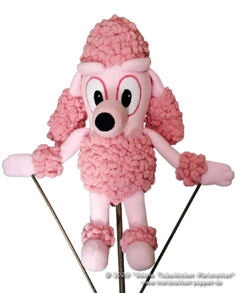 Dog rod puppet poodle