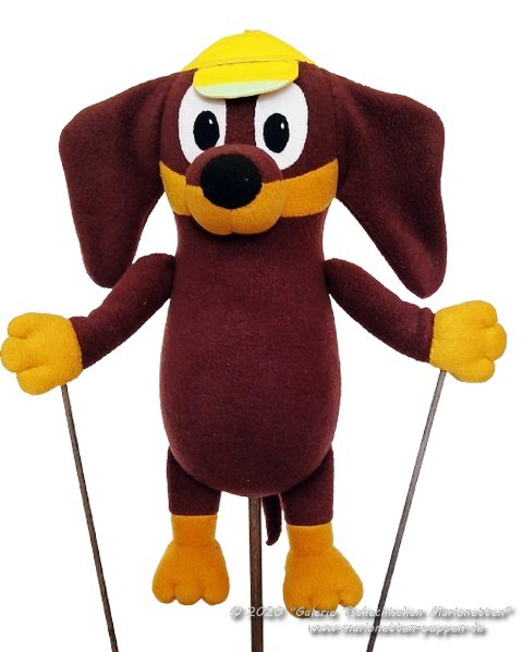 Dog spaniel rod puppet poodle
