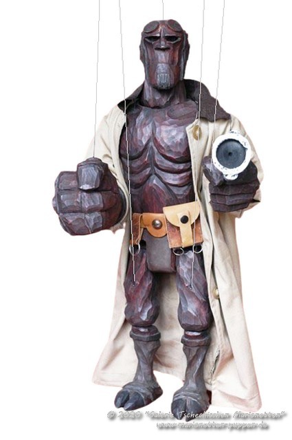 Hellboy wood marionette