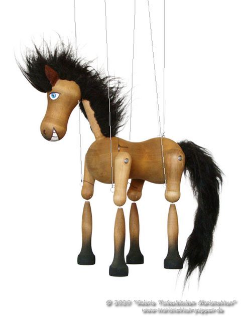 Horse wood marionette