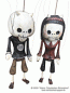 Devil and Satanella wood marionettes