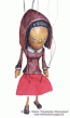 Red riding hood wood marionette