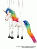 Unicorn wood marionette