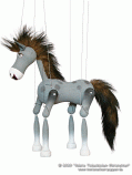 Horse wood marionette