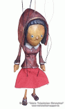 Red riding hood wood marionette