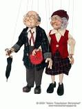 Senior couple marionettes