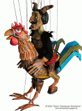 Devil on rooster marionettes  